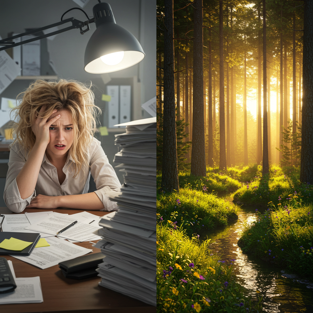 A woman stressed out over the work load.