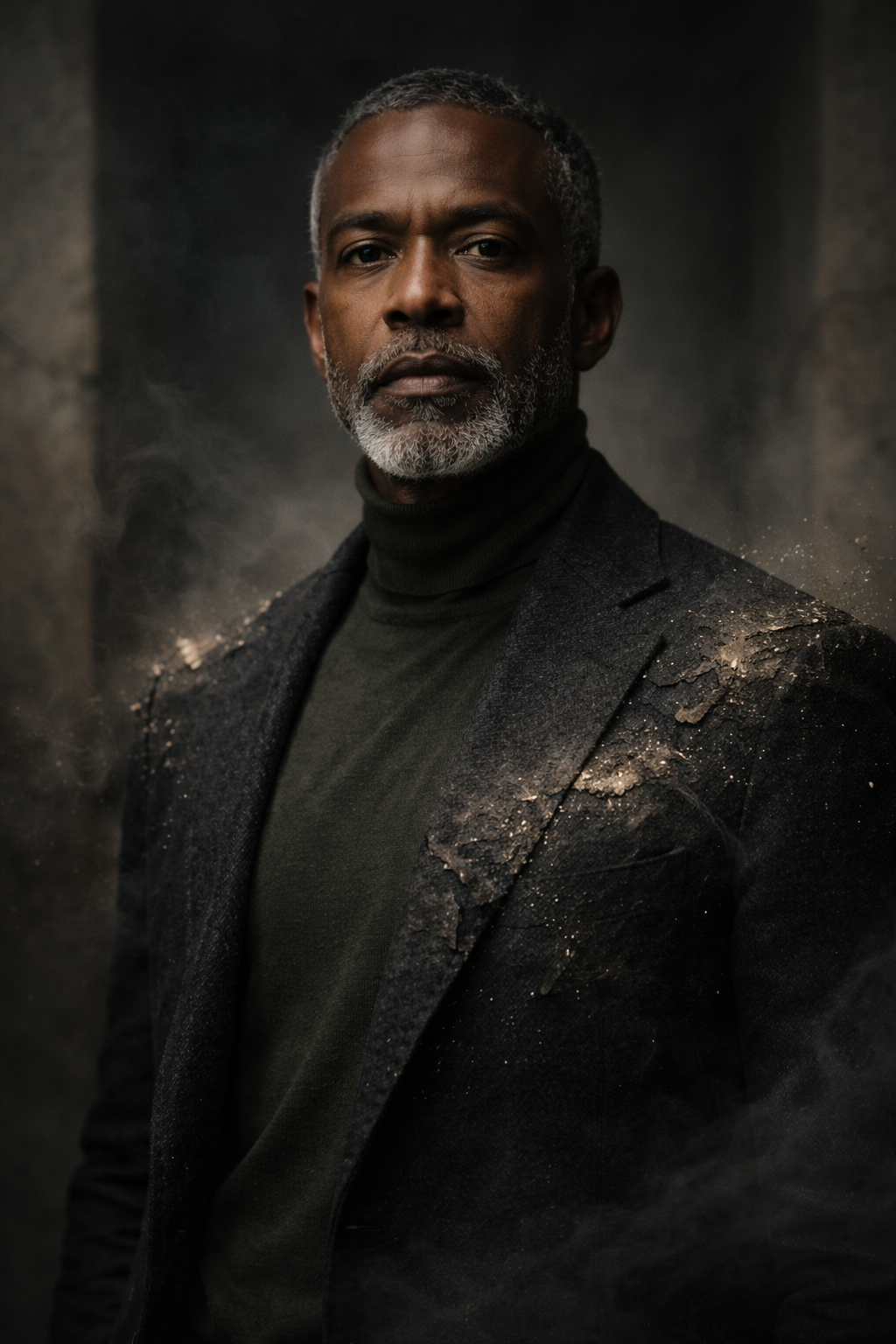 Homeopathic miasms educational lens: premium wellness portrait representing hidden burden, adaptation, and internal strain in ancestral healing patterns (non-medical).